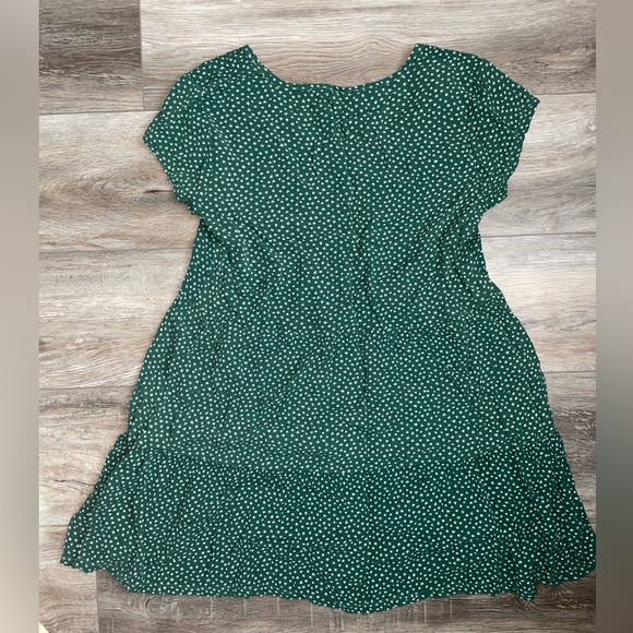 pacsun babydoll dress, size small, green with white floral - Picture 2 of 3